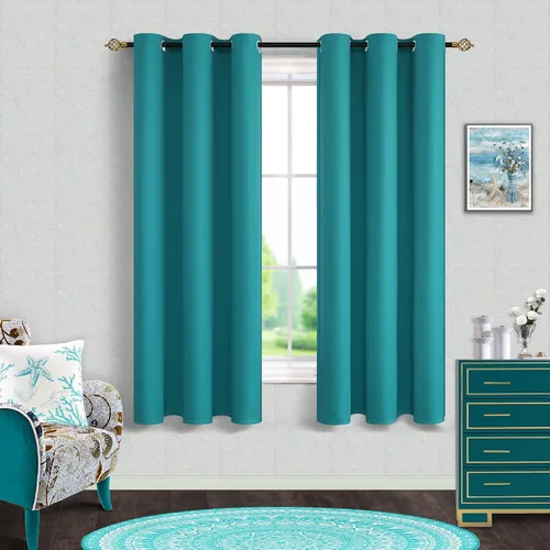 Miniatura 46 de Mrs.Naturall Cortinas Azul Real para Dormitorio, Cortinas Opacas Cortas Medianas Azul Cobalto para Cocina Decoración de Habitación de Adolescentes