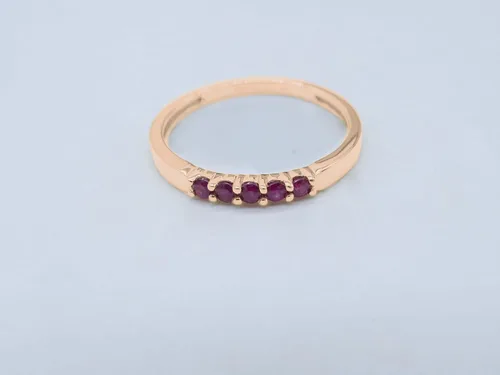 Miniatura 26 de Dazzlingrock Collection Anillo de boda redondo de 5 piedras preciosas o diamantes para mujer en oro macizo de 10 K/14 K/18 K