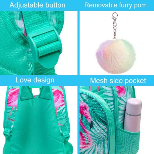 Miniatura 6 de gxtvo Mochila de 3 piezas, 16 pulgadas con lentejuelas y lonchera