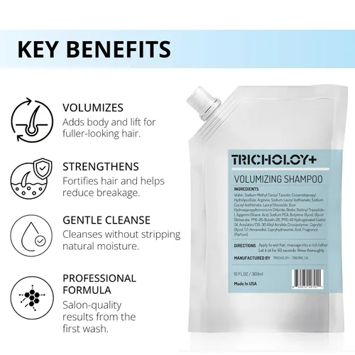 Miniatura 3 de Champú voluminizador y espesante para cabello fino y fino, fórmula de biotina Root Lift añade cuerpo instantáneo, plenitud y brillo, sin sulfato, 10