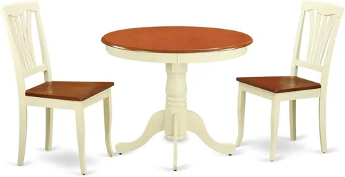 Miniatura 25 de East West Furniture ANAV5-LWH-W - Juego de mesa de comedor de 5 piezas, incluye una mesa de cocina redonda con pedestal y 4 sillas de comedor, 36 x