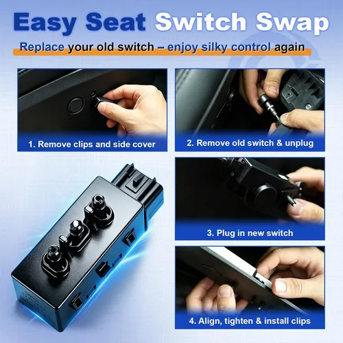 Miniatura 7 de Interruptor de ajuste de 6 vías para asiento del conductor, compatible con Chevy GMC 2004-2013, reemplaza 12451495