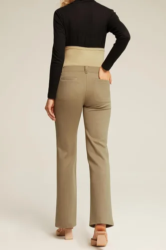 Miniatura 2 de Maacie Leggings acampanados de maternidad sobre el vientre, pantalones de corte de bota con bolsillos para yoga, trabajo casual