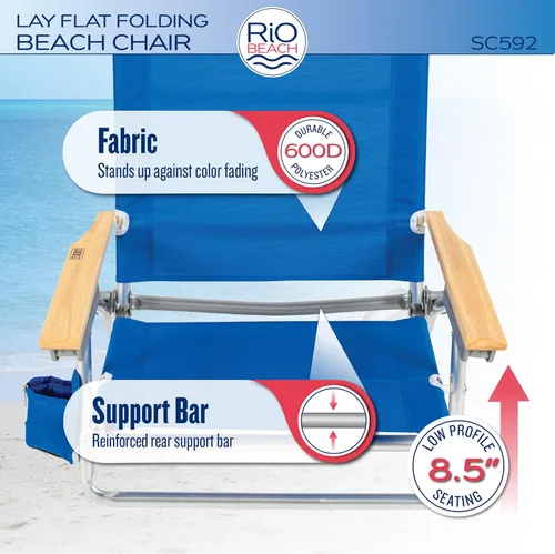 Miniatura 2 de Rio Beach Classic 5-Position Lay-Flat Folding Beach Chair