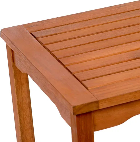 Miniatura 5 de Amazonia Mesa auxiliar cuadrada y duradera Roma Madera de eucalipto Ideal para exteriores e interiores