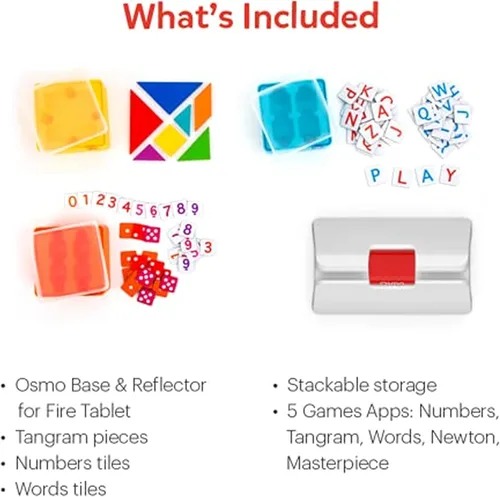 Miniatura 6 de Osmo - Kit de inicio Genius para tableta Fire, 5 juegos educativos de aprendizaje, edades de 6 a 10 años, ortografía, matemáticas y creatividad