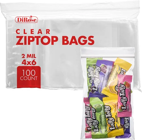 Miniatura 12 de Dirose Bolsas de polietileno transparentes con cierre de 4 x 5 pulgadas, paquete de 100, 2 mil de grosor, bolsas de plástico resellables