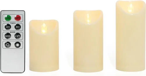 Miniatura 30 de CANDLE CHOICE Velas LED sin flama, impermeables, de pilas, para exteriores, con control remoto y temporizador, luz blanca parpadeante de resina