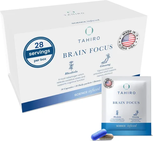TAHIRO Suplemento de enfoque cerebral – Suplementos cerebrales para la memoria y la concentración – Suplemento natural de apoyo cerebral con gingko