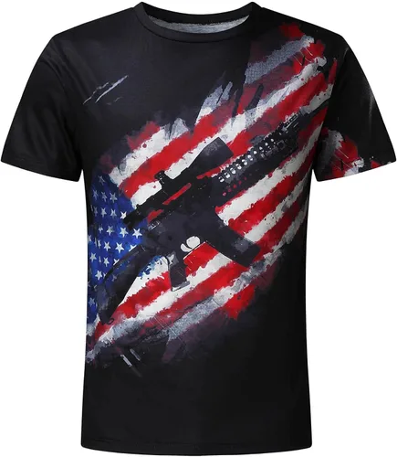 Miniatura 3 de Camiseta de manga corta para hombre con la bandera de Estados Unidos, camiseta patriótica de Street Soldier, camiseta con estampado patriótico