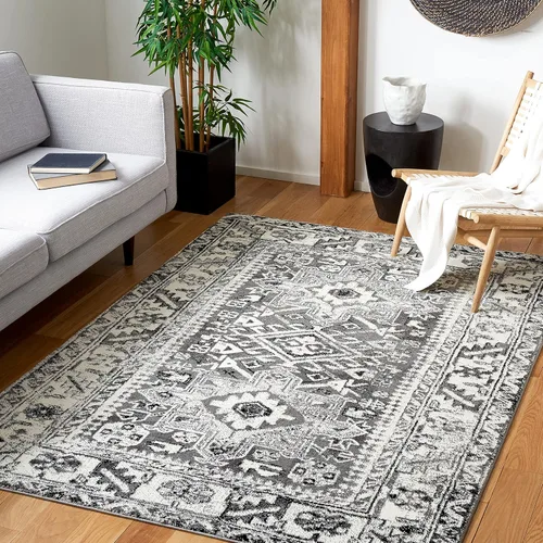 Miniatura 16 de SAFAVIEH Vintage Hamadan Collection Alfombra - 5'3" x 7'6", Rojo & Multi, Diseño tradicional persa, que no desprende pelusa y fácil de limpiar