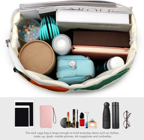 Miniatura 4 de Bolsa de lona duradera con diseño de bolsillo externo, aspecto elegante, correa de hombro ajustable..