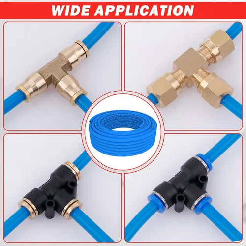 Miniatura 5 de CheeMuii 100 pies 3/8" línea de aire azul DOT 3/8 PA12 nylon neumático Tubo 30.5 metros 3/8 pulgadas OD tubo de aire neumático tubo manguera
