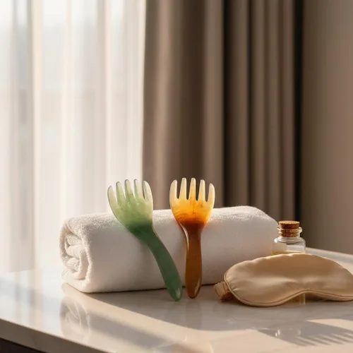 Miniatura 7 de Peine masajeador de cabeza de 3 piezas, herramienta de masaje Gua Sha para la relajación muscular del cuero cabelludo, masajeador manual del cuero