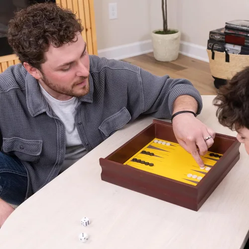 Miniatura 4 de Elbow Room Games Set de Juegos Familiares, 10 Juegos Clásicos con Caja de Almacenamiento de Madera y Tableros de Juego Integrados, Diversión Sin Fin