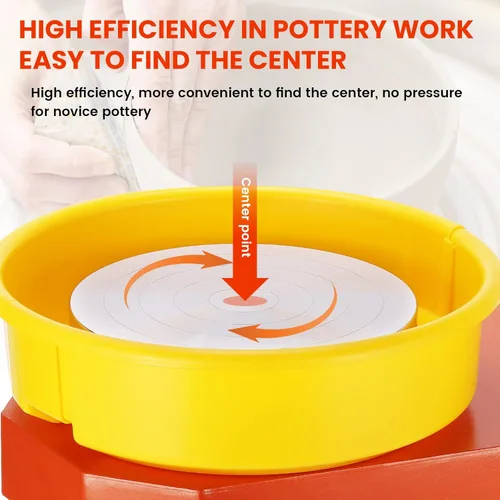 Miniatura 6 de Huanyu Máquina de cerámica Máquina de cerámica Rueda de cerámica 250W 30CM Máquina formadora de cerámica con pedal y lavabo desmontable