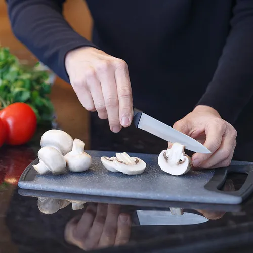 Miniatura 6 de Glad Juego de cuchillos con tabla de cortar, 5 piezas Cuchillos Santoku afilados y utilitarios con cubiertas de cuchillas y bloque de cortar