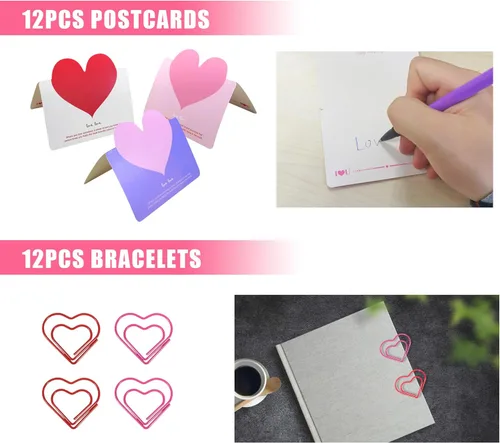 Miniatura 5 de BANBALLON Regalos de fiesta del día de San Valentín, llaveros de amor, tarjetas de felicitación, calcomanías de clip de papel en forma de corazón