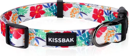 Miniatura 13 de Collar de perro para perros pequeños, diseño especial lindo collar de perrita, suave, ajustable, elegante y floral para cachorro (S, Flor de Loto)
