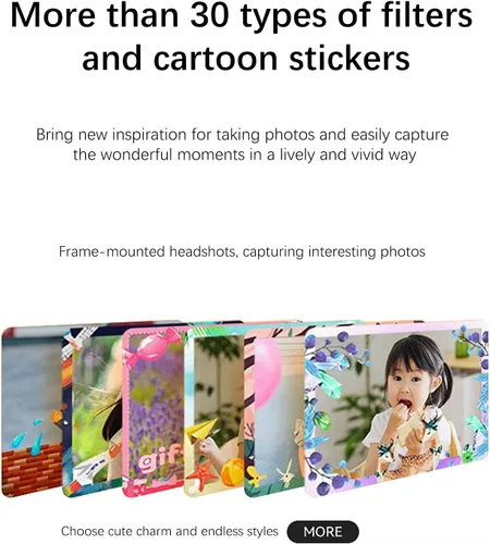 Miniatura 7 de Cámara para niños, impresión instantánea, cámara digital para niños con papel de impresión de 3 colores, 32 GB y mini trípode, video de 48 MP