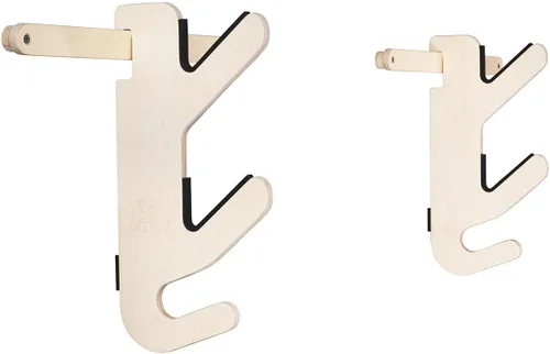 Miniatura 10 de Grassracks Estante de esquí de bambú – Montaje de pared horizontal para interiores Serie Hallsteiner – Colgador de pared para exhibición de esquí