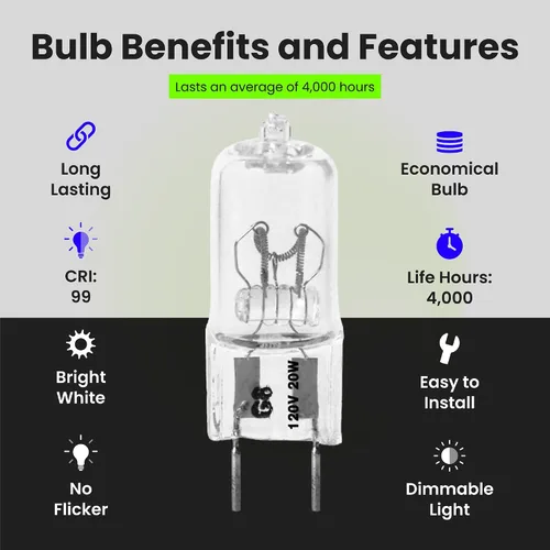 Miniatura 5 de Feit Electric Bombilla halógena de xenón de 20 W, regulable, blanco brillante de 3000 K, base G8 bi-pines, 170 lúmenes, 90+ CRI, fresca y duradera