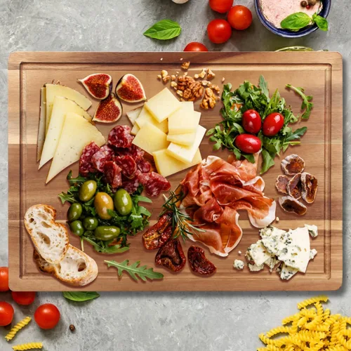 Miniatura 2 de Tablas de cortar decorativas de madera de acacia para cocina, carne, grandes tablas de charcutería, mejor tabla de cortar de madera dura maciza