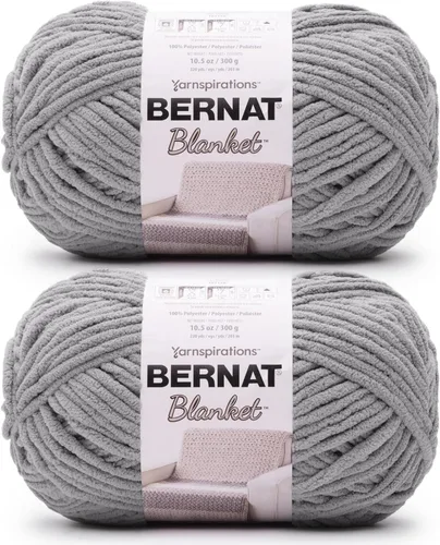 Miniatura 63 de Bernat - Estambre para mantas súper esponjoso acrílico, 2 paquetes de 300g/10.5 onzas, #6, chenilla gruesa de peso pesado para tejer y crochet