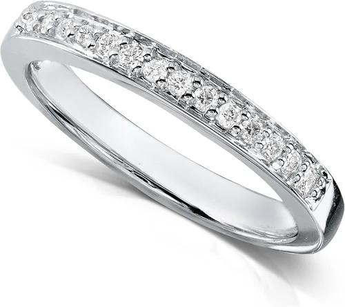 Miniatura 2 de Alianza de boda de diamantes Kobelli de 18 quilates en oro blanco de 14 quilates