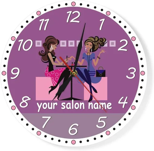 Miniatura 7 de The Geeky Days Nail Tech - Reloj de pared moderno de 12 pulgadas impreso silencioso de cuarzo para salón de belleza, spa, decoración artística