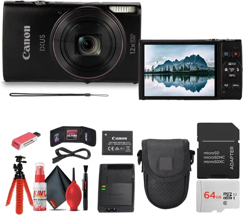 Miniatura 4 de Canon PowerShot IXUS 285 HS Cámara Digital con Zoom Óptico 12X (Negro) (1076C001) + Batería NB11L + Tarjeta de Memoria de 64GB + Estuche + Cargador
