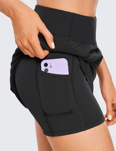 Miniatura 4 de CRZ YOGA Faldas de tenis de cintura alta para mujer con 3 bolsillos, línea A, ligeras, bonitas, atléticas, casuales, faldas pantalón