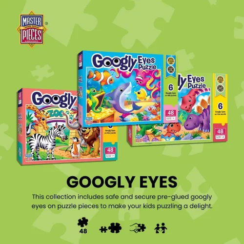 Miniatura 2 de MasterPieces – Rompecabezas de 48 piezas para niños de 4+ años, animales del bosque con ojos googly, juego educativo y divertido, idea de regalo