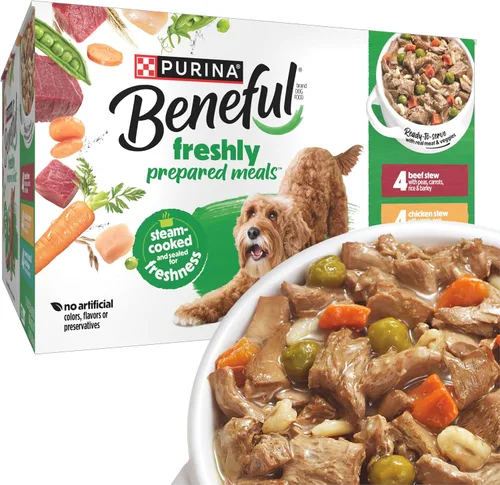 Miniatura 16 de Comidas preparadas Purina Beneful, comida para perro, paquete surtido, 10 onzas Tubo, paquete de 8