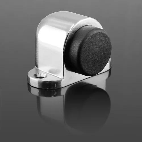Miniatura 8 de Tope de piso resistente de 1.3 Pulgadas / 33mm, tope de puerta de montaje en el piso con tapón de goma silencioso, acabado cepillado de acero