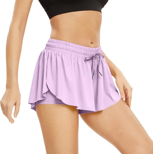 Miniatura 10 de Blaosn Pantalones cortos atléticos fluidos para mujer, gimnasio, yoga, entrenamiento, correr, pantalones cortos de tenis, falda falda linda, ropa