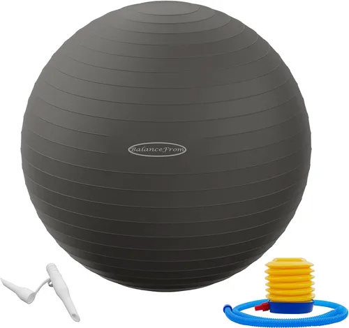 Fitvids Pelota de ejercicio para fitness, yoga, pilates con bomba rápida, pelota de equilibrio antideslizante antiestallido