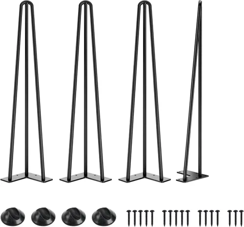 Miniatura 19 de SMARTSTANDARD Patas de mesa de horquilla de 6 pulgadas, 1/2 pulgadas de diámetro, 3 varillas de metal, proyectos de bricolaje para mesitas de noche