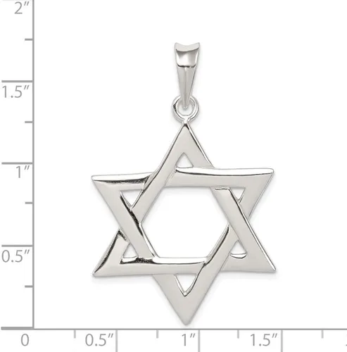 Miniatura 3 de Colgante de plata de ley pulido estrella de David 1811in 1142in estilo QC7432