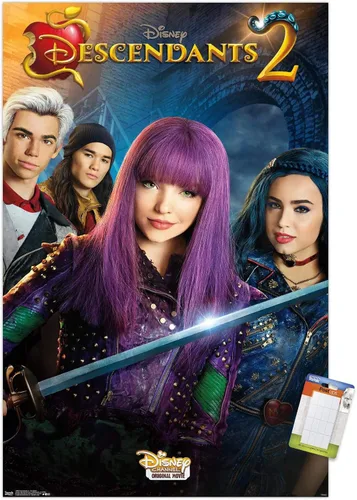 Miniatura 15 de Trends International Disney Descendants 2 - Póster de pared de una hoja, 14.725 x 22.375 pulgadas, versión enmarcada de madera de granero