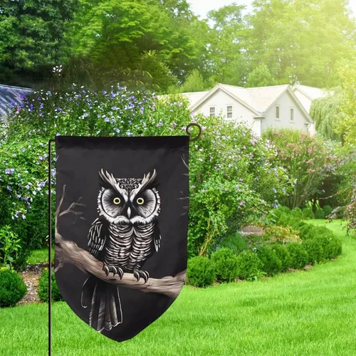 Miniatura 5 de Garden Flags 12x18 Inch Outside Winter Garden Flag Vertical Double Sided small Decorative Flag Late Night Owl Garden Yard Flag Outdoor Flag for all