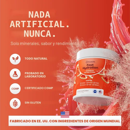 Miniatura 4 de Rosabella Polvo de bebida electrolítica – Sandía – Mezcla de bebida de hidratación sin azúcar – Electrolitos en polvo con sodio, potasio, magnesio