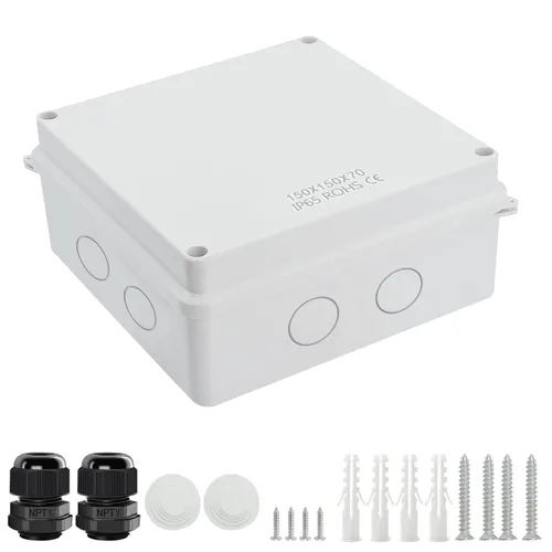 Miniatura 17 de LeMotech - Caja de conexiones, caja eléctrica IP55, resistente al agua, a prueba de polvo, plástico ABS, para proyectos electrónicos, color blanco
