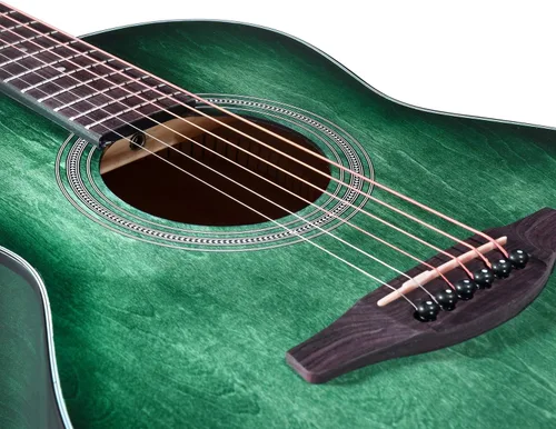 Miniatura 4 de WINZZ HAND RUBBED Series – Guitarra acústica para zurdos de 36 pulgadas 3/4 paquete de viaje con bolsa, afinador metrónomo, colgador de pared