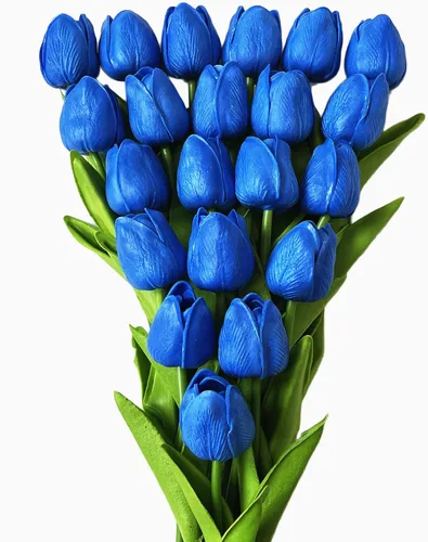 Miniatura 12 de UKELER 24 piezas de flores negras de tulipán, flores artificiales de poliuretano de tacto real para decoración del hogar, centros de mesa, arreglo