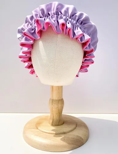 Miniatura 2 de AKISS - Exquisita gorra para dormir reversible con forro de satén para bebés, recién nacidos, niños grandes y pequeños y mamásmujeres