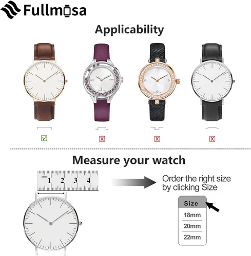 Miniatura 6 de Fullmosa Correa de reloj de liberación rápida de 0.866in, 0.787in, 0.709in, correas de cuero bruñido para Samsung Galaxy WatchHuaWei WatchGarmin