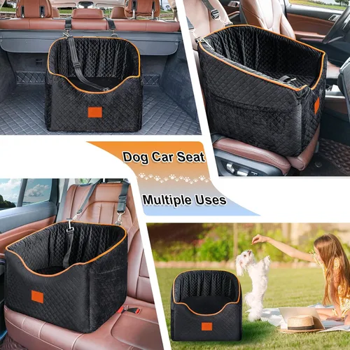Miniatura 7 de XIEEAOZEE Asiento de automóvil para perros pequeños, asiento elevado de espuma viscoelástica para perros de hasta 35 libras, asiento elevado