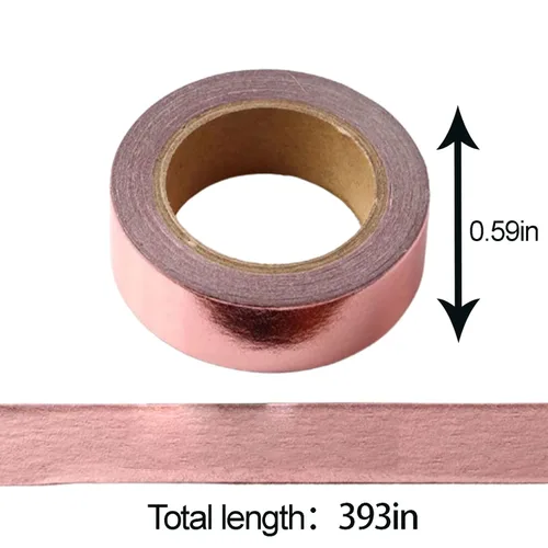 Cinta Washi de Papel de Aluminio Sólido, Cinta Washi Decorativa Autoadhesiva para Enmascarar, Cinta de Arte Gráfico, Cinta Gráfica Washi DIY para