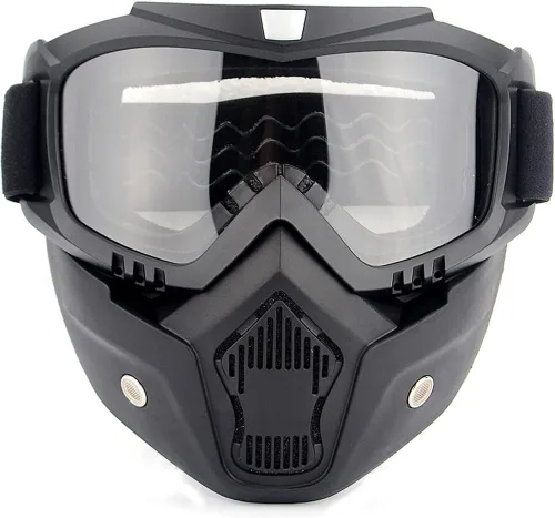 Miniatura 10 de SPOSUNE Gafas de motocross, máscara de paintball, máscara facial desmontable, gafas de seguridad para motocross para hombres y mujeres MT-003-Lente